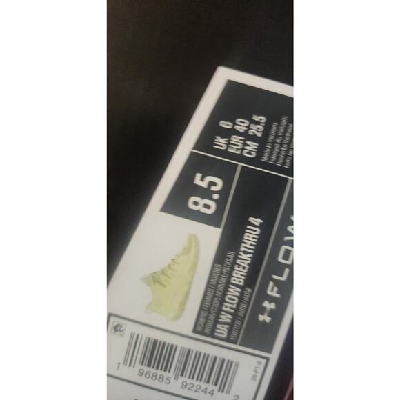 Under Armour Flow Breakthru 4 Womens Sonic Yellow 8.5 Regular 3026641-701 NIB - Picture 6 of 6